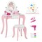 Pretend Kids Vanity Set Makeup Dressing Table with 360° Rotatable Mirror